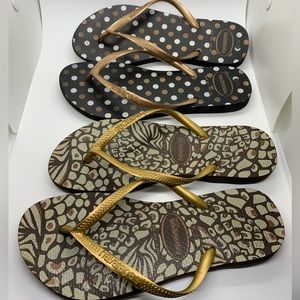 2 pairs of barely worn Havaianas flip flops